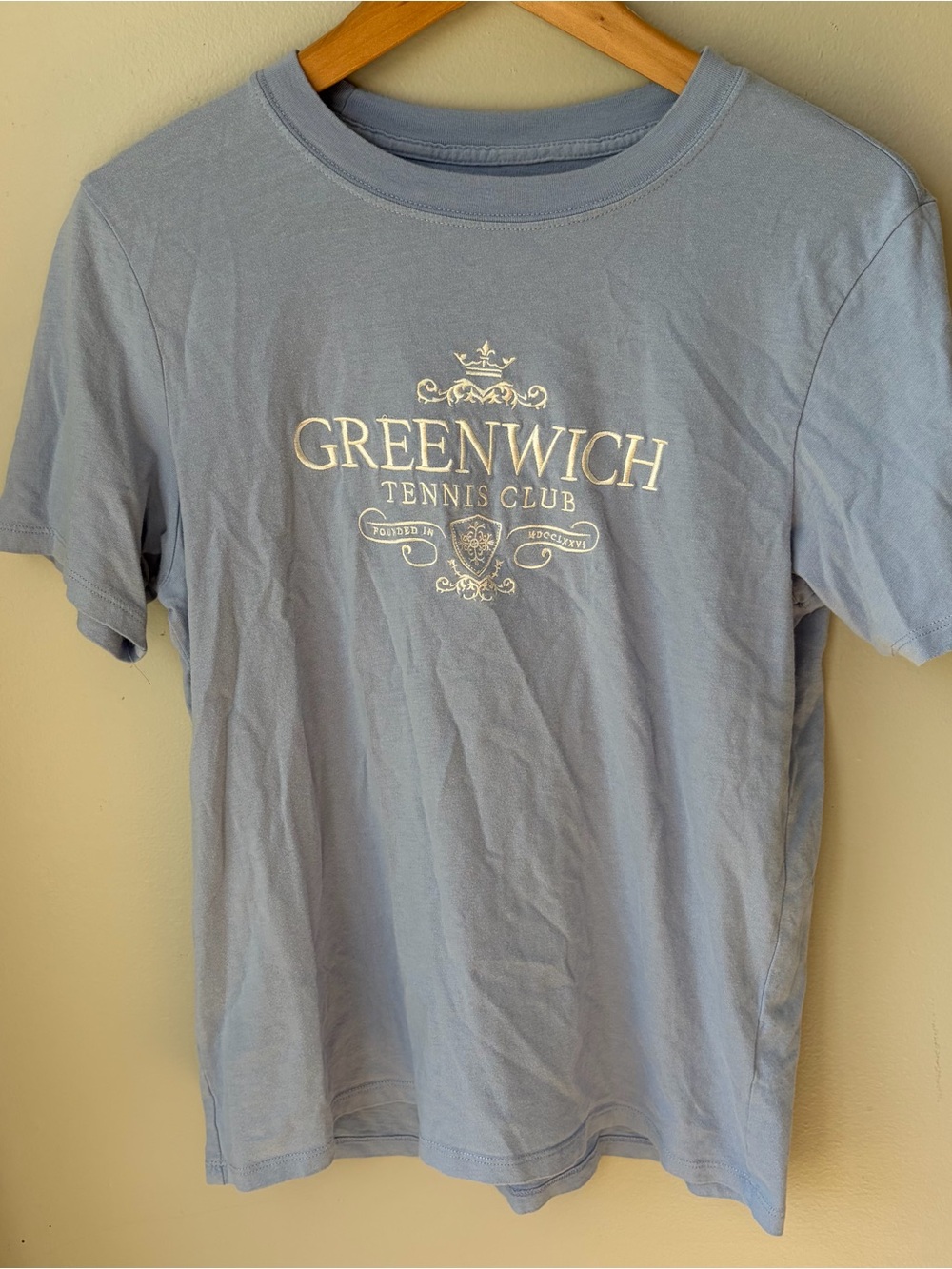 Ambercrombie And Fitch Womens Stitched Shirt Size Small Blue Greenwich Tennis